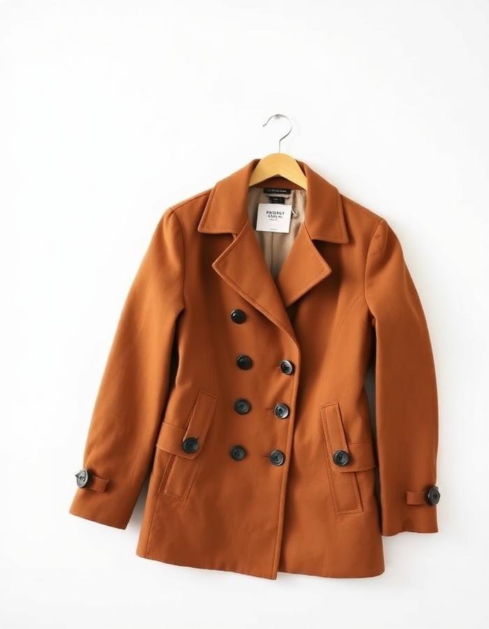 Double-breasted wool coat
